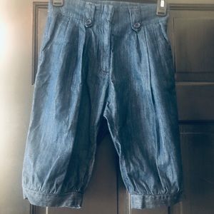 NEW Benetton Girls (Size 7-8) Jeans Bloomer Shorts